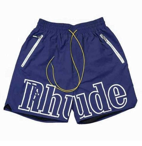 

men's shorts designer rhude patchwork leather embroidery mesh fabric alphabet summer breathable basketball multi-pocket pop gym s7dug05, White;black