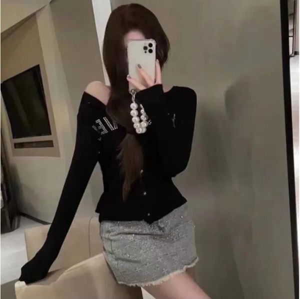 

women's t shirts wool sweater knits tees zipper neck adjust red letter striped necks casual women slim sweaters sleeveless shirts sprin, White