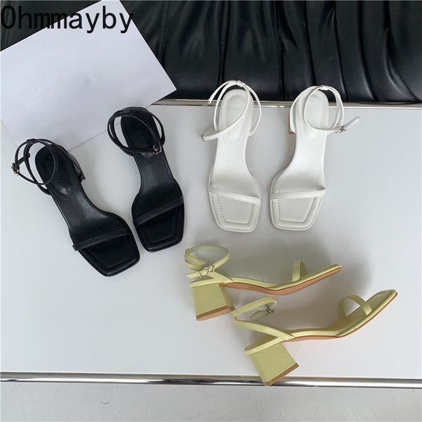 

sandals fashion design sandals women thick heel casual ladies open toe shoes party sandal ankle strap summer mujer 230425, Black