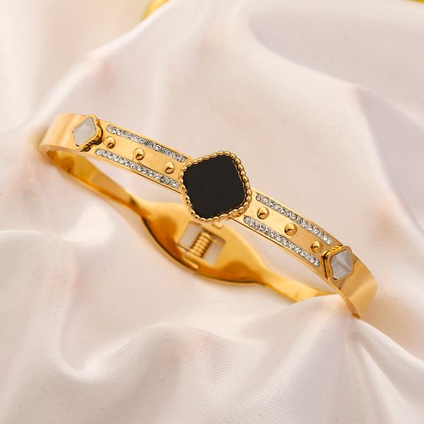 

premium love bracelet 18k gold bangle luxury fashion letter steel stamp bracelet designer jewelry accessories wedding party, Black