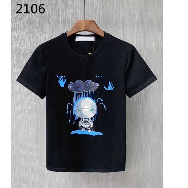 

23ss designer t shirt summer men clothes casual tshirt brand round neck pure cotton robot letter logo printing short sleeve t-shirt mens clo, White;black