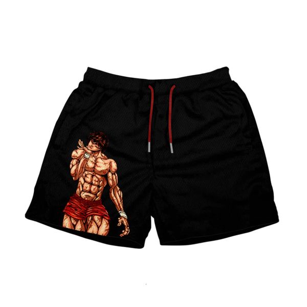 

men's shorts japanese anime shorts printed fashionable street gym shorts men's loose fitting casual daily exercise jogging fitness, White;black