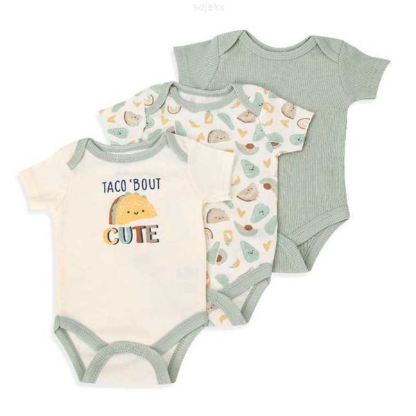 

clothing sets fashion design wholesale baby clothes bodysuit 100% cotton short sleeve 3psc/packing bodysuits, White