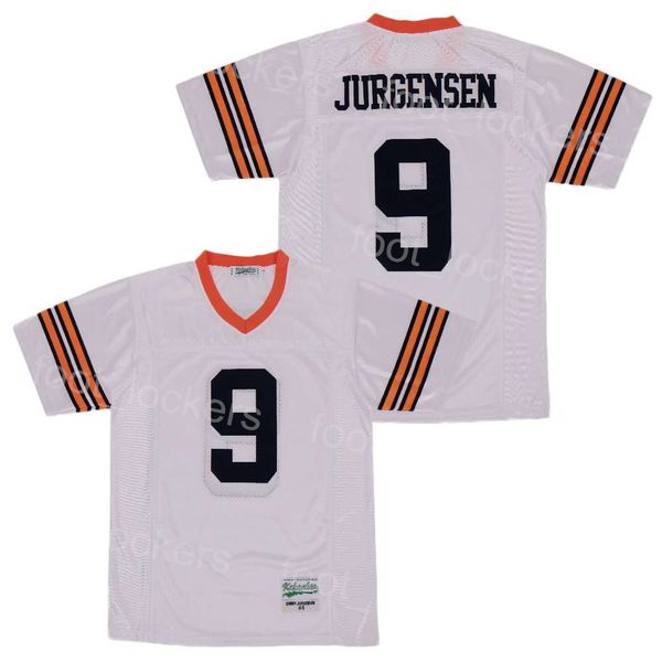 

high school 9 sonny jurgensen football jersey moive new hanover breathable team white pure cotton college retro for sport fans pullover unif, Black