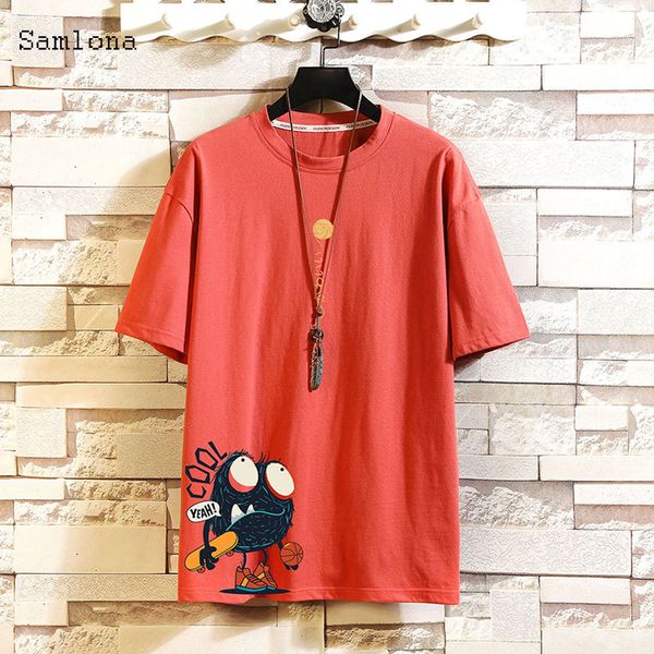 

men's t-shirts funny anime cartoon print oversized men t shirt summer japan style trendy hip-hop cotton loose o- neck tshirt men youth, White;black