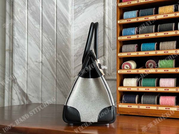 

h birkins erms designer handmade handbag sewn wax thread style blackqq