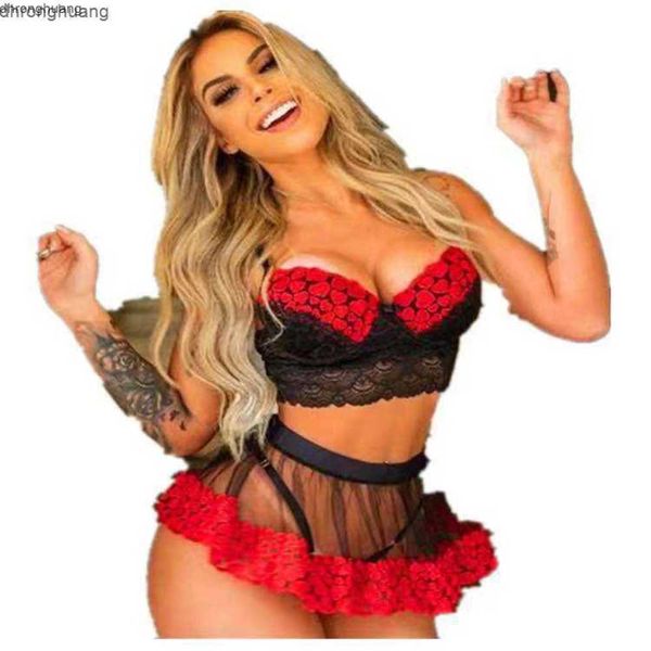 

set lingerie fun 4 color lace new 3 point xkyn, Red;black