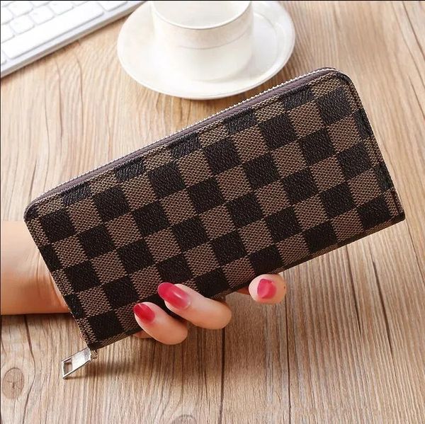 

fashion women bags wallet genuine leather wallet single zipper wallets lady ladies long classical purse with orange box 60017, Red;black