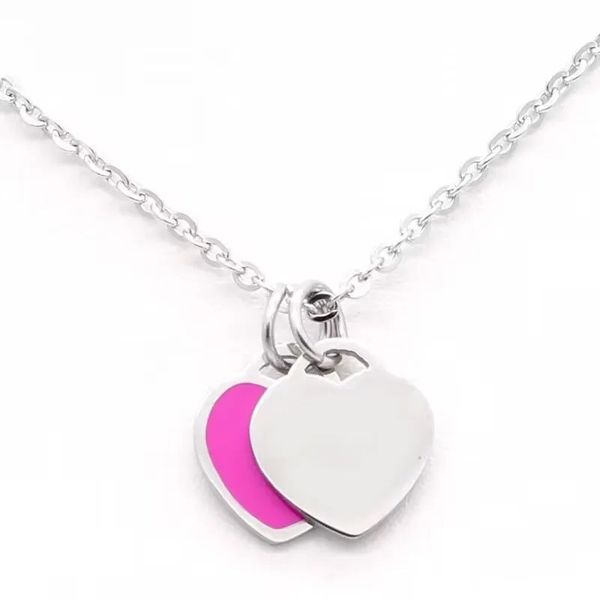

fashion love heart designer necklace luxury jewelry stainless steel christmas day gift plated dainty silver chain 19mm pendant necklaces des