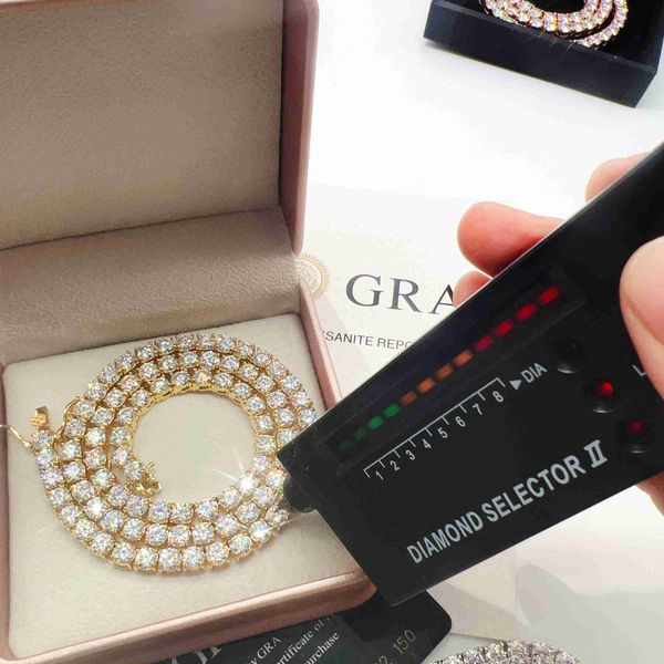 

rappers personalized gra certified vvs moissanite s925 sterling silver tennis chain