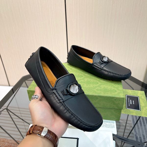 

men's designer loafer genuine cow leather dress shoes natural material breathable moccasins leisure shoe hombres luxurious brand moccas, Black