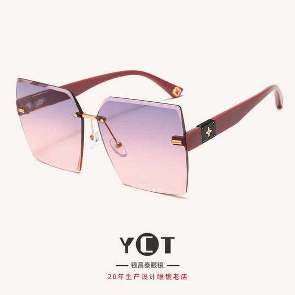 

fashion sunglasses frames wxw9001 new men's metal rimless polarized glasses driving net red sunglasses, White;black
