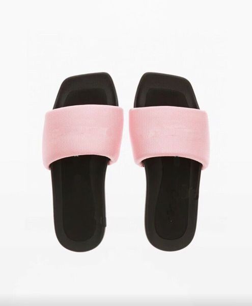 

luxury sandals flat slippers designer canvas slippers massage insole square head design color summer flat flip-flops women 35-40, Black