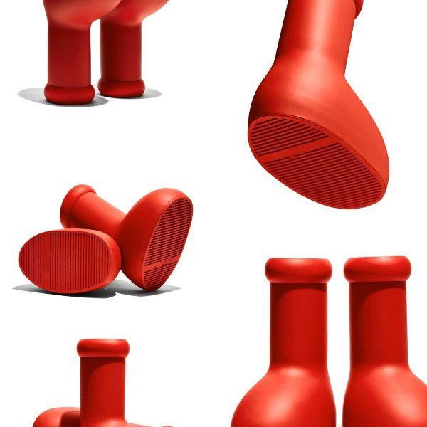 

2023 astro big boy boots rainboots mschf high boots red thick round men women outdoor birthday festival gift, Black