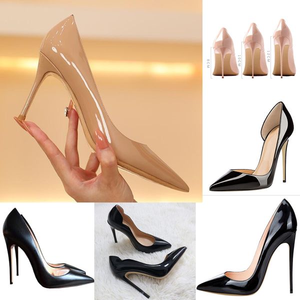 

pink red brand womens pumps red bottoms pointed toe high heel shoes black 8cm 10cm 12cm shallow pumps wedding shoes plus 46