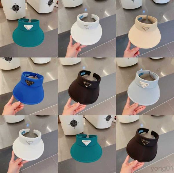 

summer beach sun protection large brim empty hat women's black white designer cap prad hairband, Blue;gray