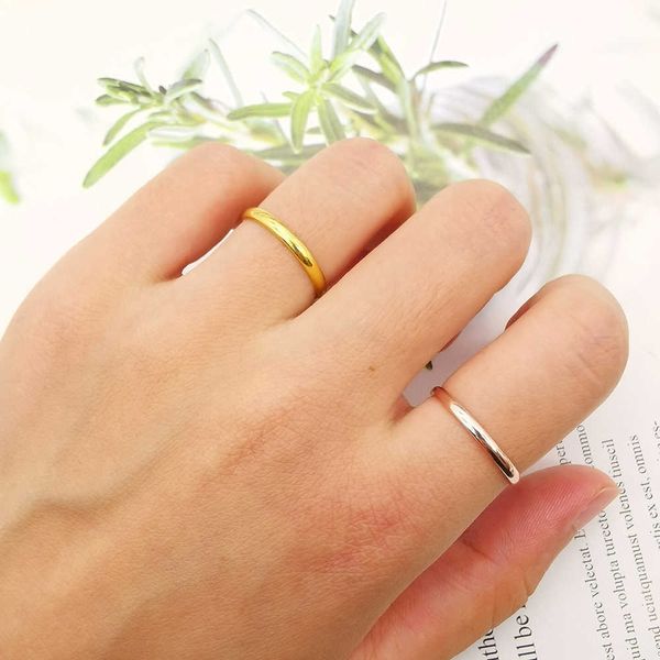

wedding rings karat custom solid gold jewelry tiny ring 9k 14k 18k real gold thin finger ring wholesale engagement bands or rings yellow gol, Slivery;golden