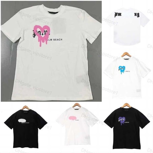 

22s men's t shirts t shirt palms palmangel city designer limited inkjet graffiti letter printing men's women's sailboat short, White;black