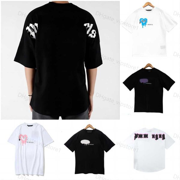 

22s men's t shirts t shirt palms palmangel city designer limited inkjet graffiti letter printing men's women's sailboat short, White;black