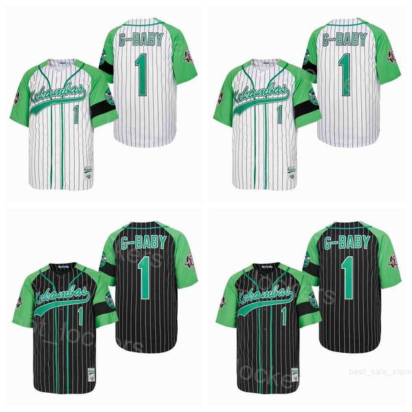 

moive kekambas 1 g-baby baseball jerseys jarius evans hardball button down film uniform cooperstown retro cool base college pinstripe embroi, Black