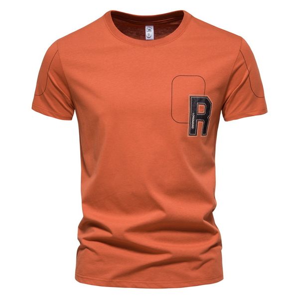 

men's t-shirts summer slim fashion letter embroidery round collar men's short sleeve t-shirt 230425, White;black