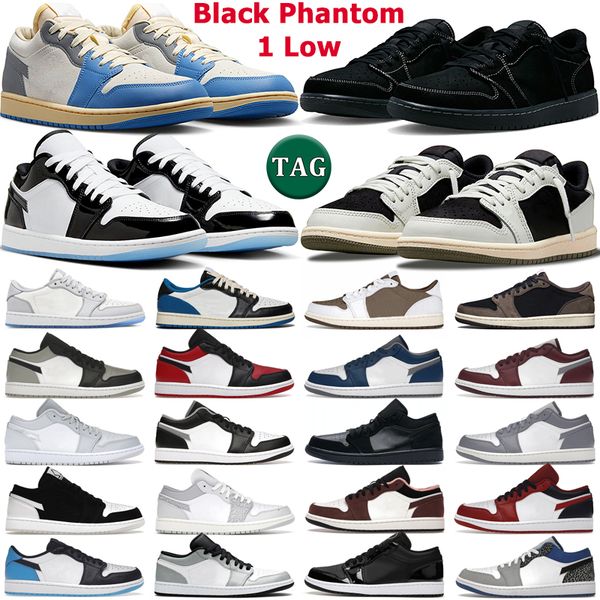 

shoes 1 low men women 1s lows black phantom olive reverse mocha fragment vintage unc grey wolf voodoo concord bred mens trainers sports snea