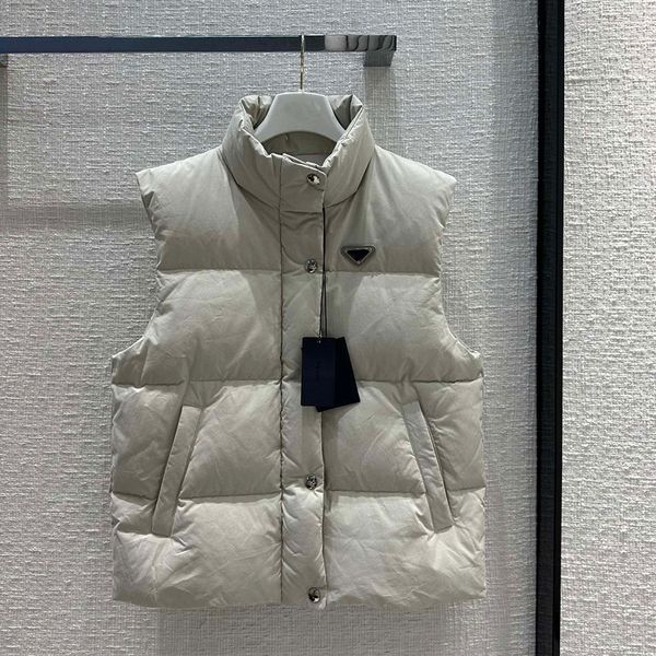 

Puffer Vests Winter Down Vest Designer Woman Jackets Fashion Sleeveless Jacket Classic Letter Coat Outerwear Womens Tops, White