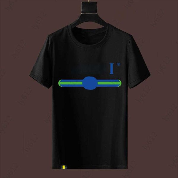 

black t shirt designer summer fashion leisure luxury loose minimalist brand stitching logo pattern printing design round neck short sleeves, White;black