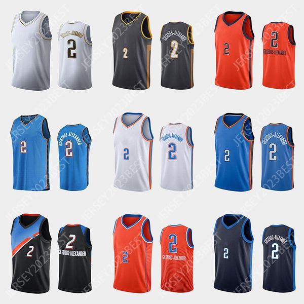 

custom shai gilgeous-alexander 2 josh giddey basketball jerseys chet holmgren luguentz dort oklahomas 2022-23 city okc jersey xs-4xl men wom, Black;red