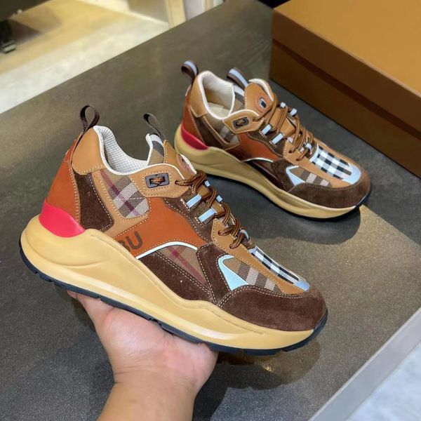 

vintage check sneakers 2023 new man woman platform sports shoes leather suede and mesh sneakers designer leisure classic and retro no281 sne, Black