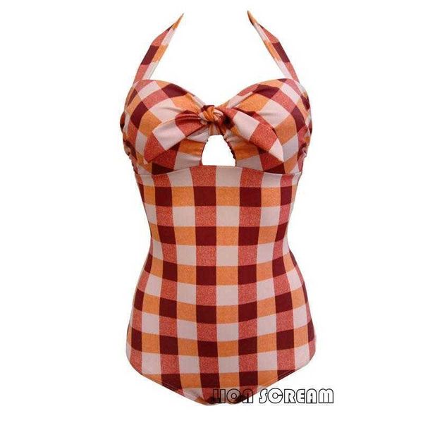 

designer-plaid women swimwear one-piece swimsuit padded wireless backless beach bikini swimming suit swim clothes s-3xl, White;black
