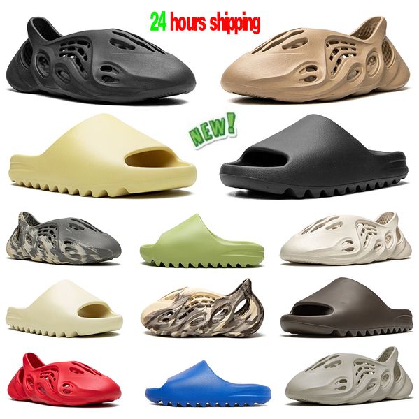 

sandals slides designer slippers fast shipping 24 hours woman slider vermillion slide ochre runr mineral blue onyx pure slipper foam runr 36, Black