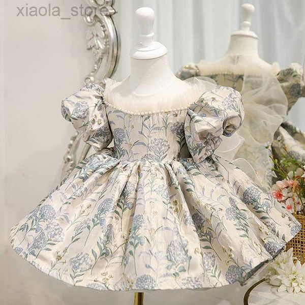 

girl's dresses baby spanish lolita princess prom dress beading design birthday party christened clothes easter eid dresses for girls a1, Red;yellow