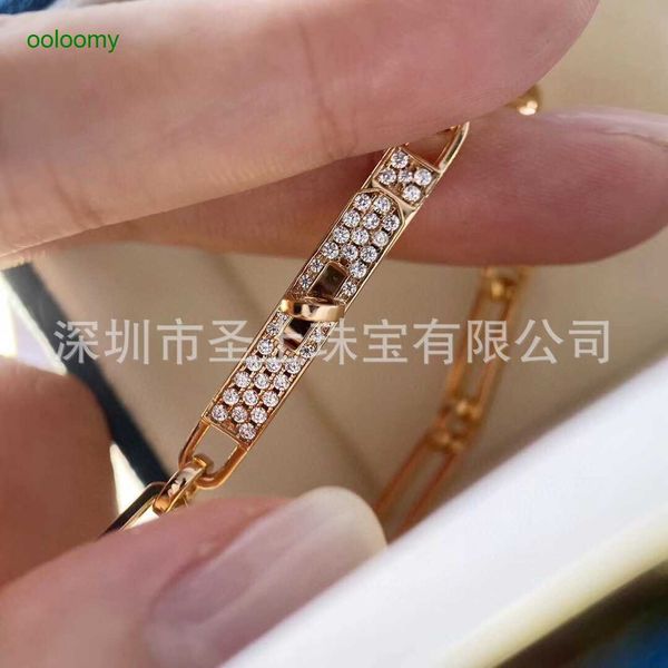 

hemres designer bracelet bracelet semi diamond smooth chain link design inlaid jeweler ss5c, Black
