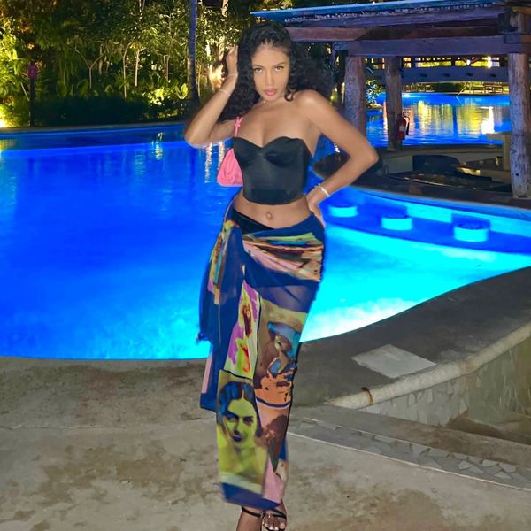 

skirt stunning mesh aesthetic print skirts irregular shape unique style side lace clothing clubwear female outfit 230424, Black