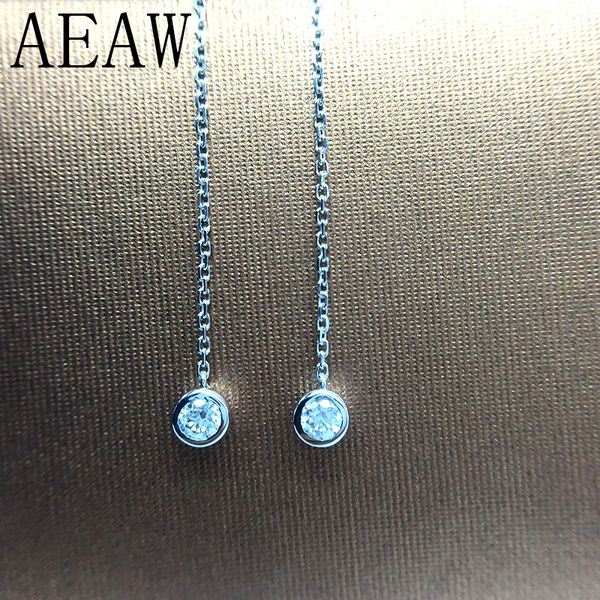 

stud drop earring 4mm 7cm long chain in s925 sterling silver plated white color for women 230425, Golden;silver