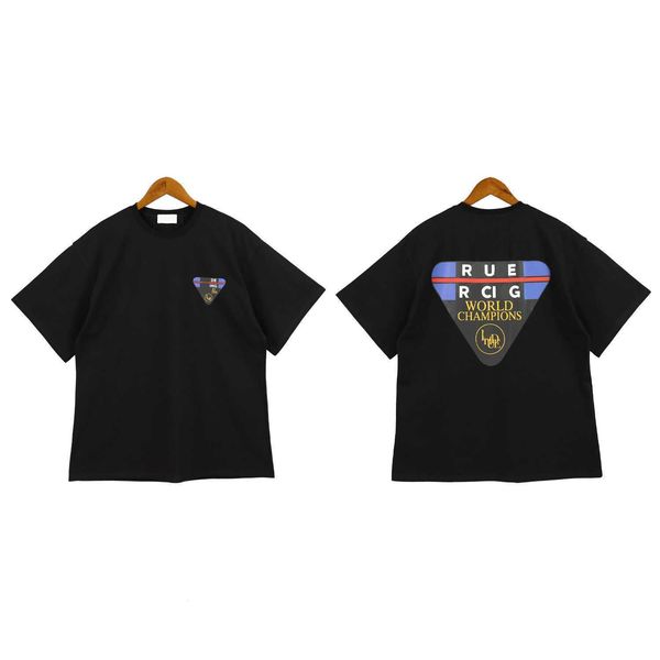 

23ss summer mens t-shirts womens rhuds designers for men letter polos embroidery tshirts clothing short sleeved tshirt large tees iri8, White;black