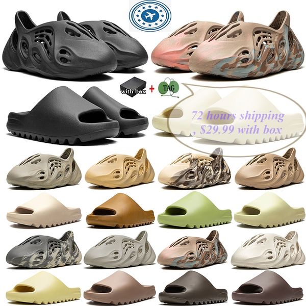 

slides foam runners sandals slippers foam runners foam slide slides sulfur stone sage mineral blue pure resin belt men ladies clogs, Black