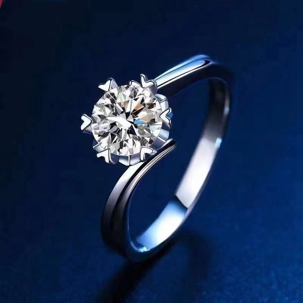 

solitaire designer ring 2ct lab diamond ring 100% real 925 sterling silver jewelry engagement wedding band rings for women bridal party gift, Golden;silver