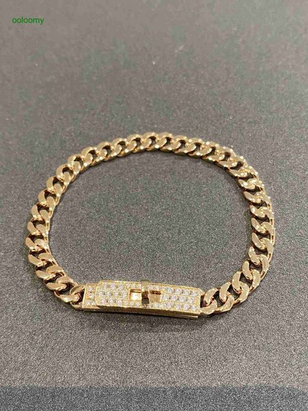 

hemres designer bracelet v gold diamond thick chain bracelet for men and women high carbon two color cnc craft bf24, Black