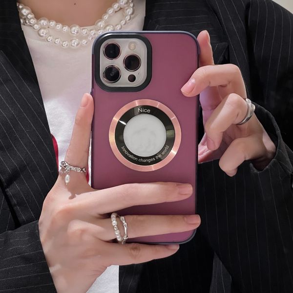 

luxury cases transparent magnetic wireless charging case for magsafe for iphone 13 11 12 14 plus pro max plating soft silicone coverr