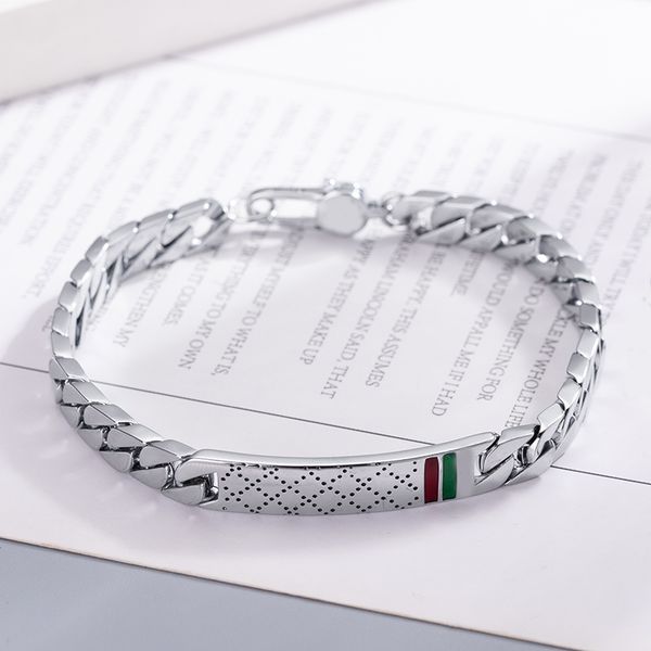 

luxurys designer cuba chain feminine charm bracelet trendy fashion elegant bead string party 925 silver jewelry gift wholesale birthday gift, Black