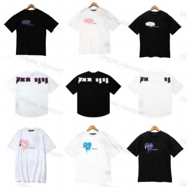 

men's t shirts t shirt palms palmangel city designer limited inkjet graffiti letter printing men's women's sailboat short-sle, White;black