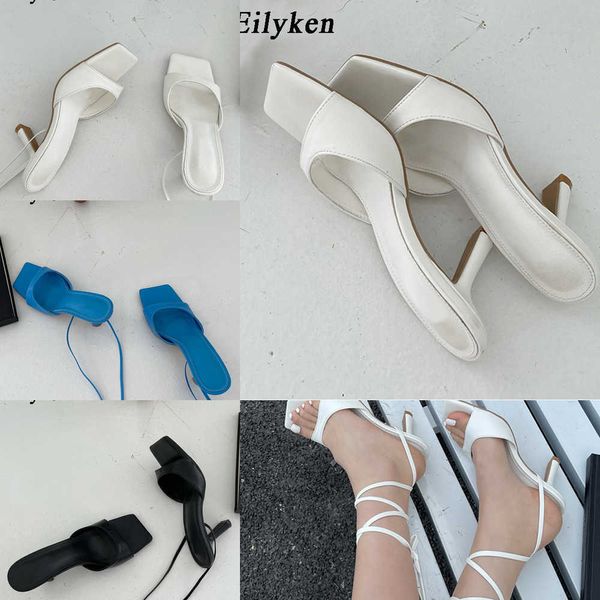 

brand rome women sandal fashion peep toe ankle strap thin low heel slippers ladies elegant slides shoes 230306, Black