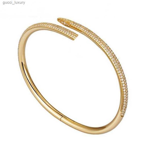 

titanium steel valentine's day bangle bracelet 1 line full diamond cuff bracelets women man fashion jewelry for lover gift no box, Black