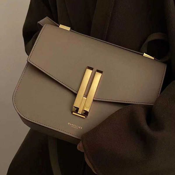 

british niche brand demellier tofu bag women's 2022 new fashion leather one shoulder cross body small square bag