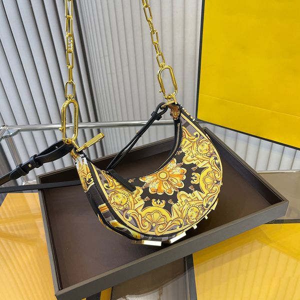 

designer crescent bag mini half moon shouder bags womans nano handbags women chains crossbody bag genuine leather bag f underarm tote wallet