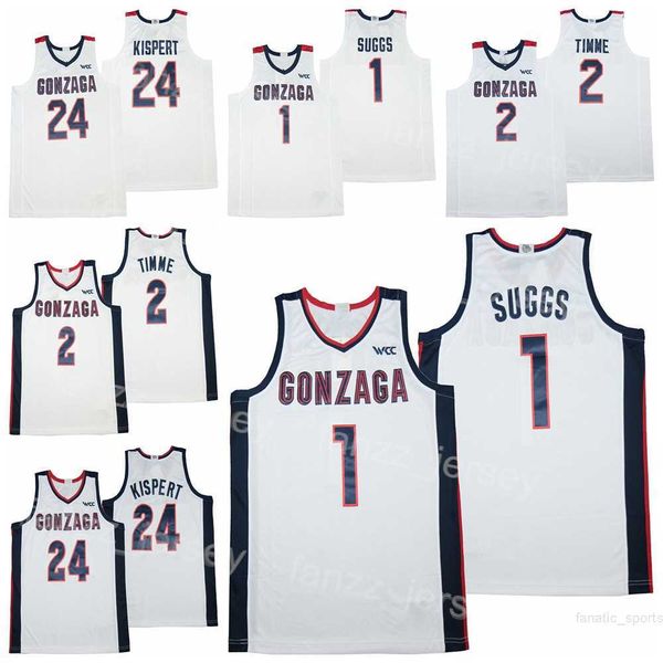 

gonzaga college 2 drew timme jersey basketball 24 corey kispert 1 jalen suggs white team university breathable moive for sport fans pullover, Black