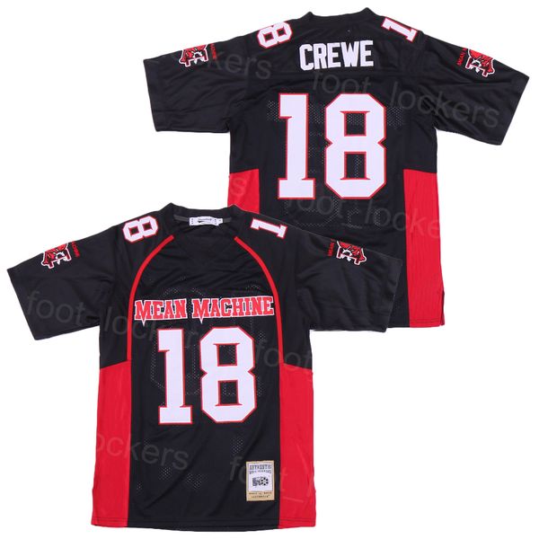 

movie 18 paul crewe football jersey film longest yard mean machine embroidery and sewing breathable college high school pullover for sport f, Black