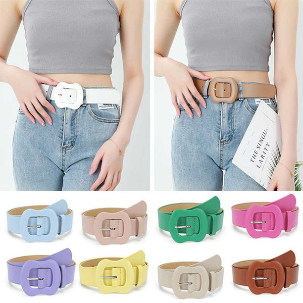 

belts sabuk lebar kulit pu wanita desain baru sabuk gesper halus bebas jarum untuk gaun sabuk tali ikat pinggang warna solid w0424, Black;brown